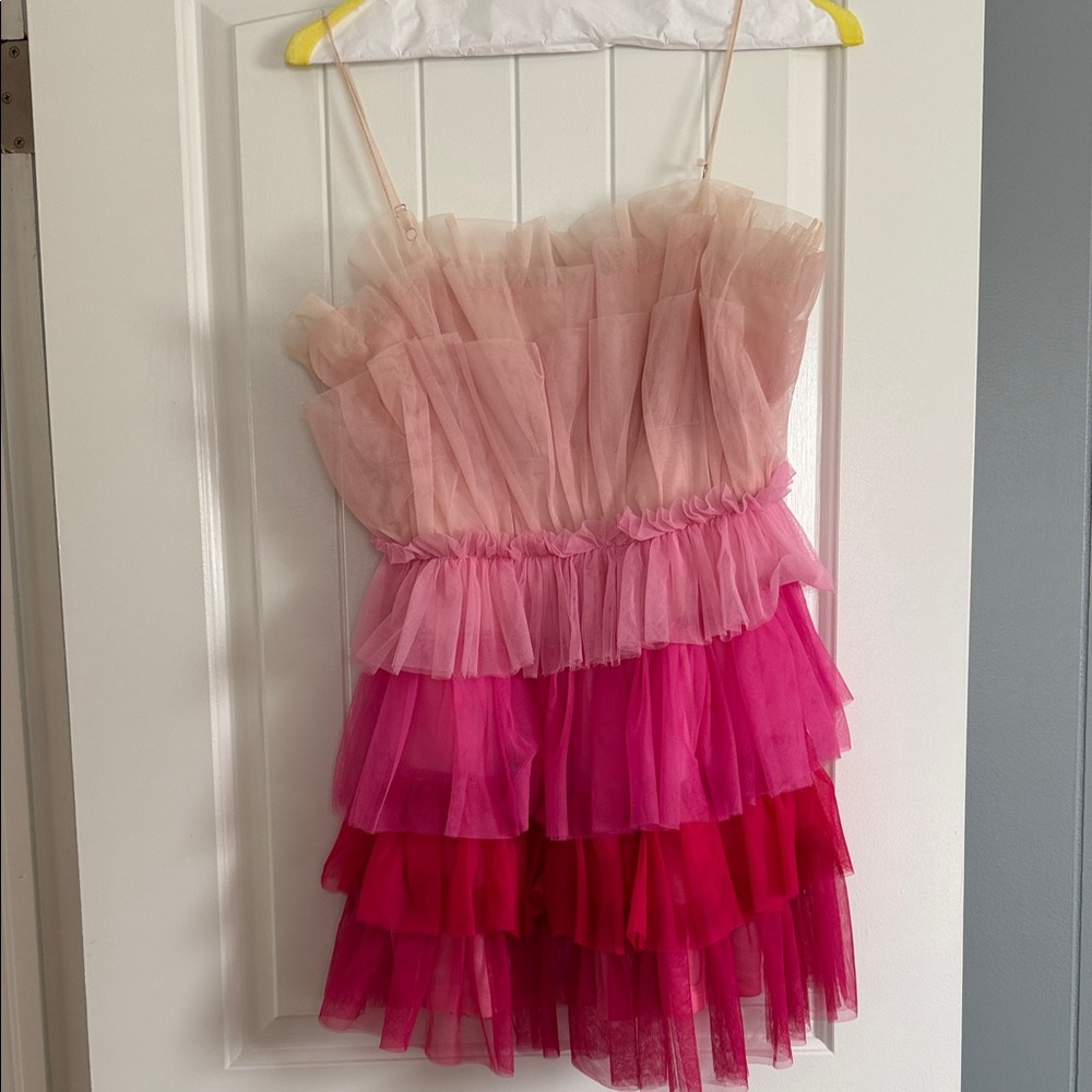 Storia Pink Layered Mini Dress